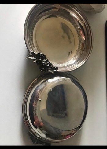 Kül tablası  çerezlik çiçek desenli el işçiliği900ayar 0.75 gram - Görsel 5