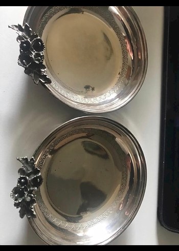 Kül tablası  çerezlik çiçek desenli el işçiliği900ayar 0.75 gram - Görsel 8