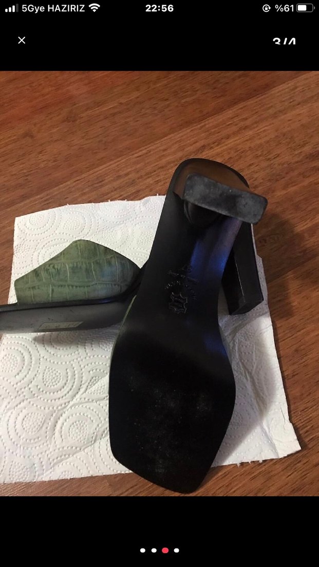 Kare Burunlu Yeşil Kadın Terlik - Görsel 2