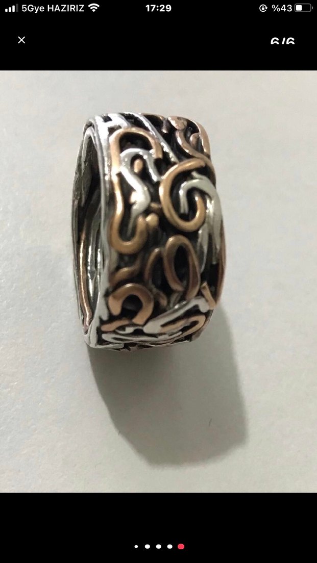 Vintage Yılan Desenli  925 Erkek  Yüzük 20 gr - Görsel 5