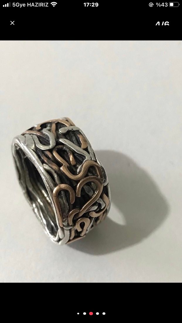 Vintage Yılan Desenli  925 Erkek  Yüzük 20 gr - Görsel 3