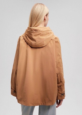 Bej Parlak Midi Kadın Ceket - Görsel 3