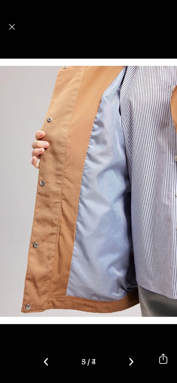 Bej Parlak Midi Kadın Ceket - Görsel 2