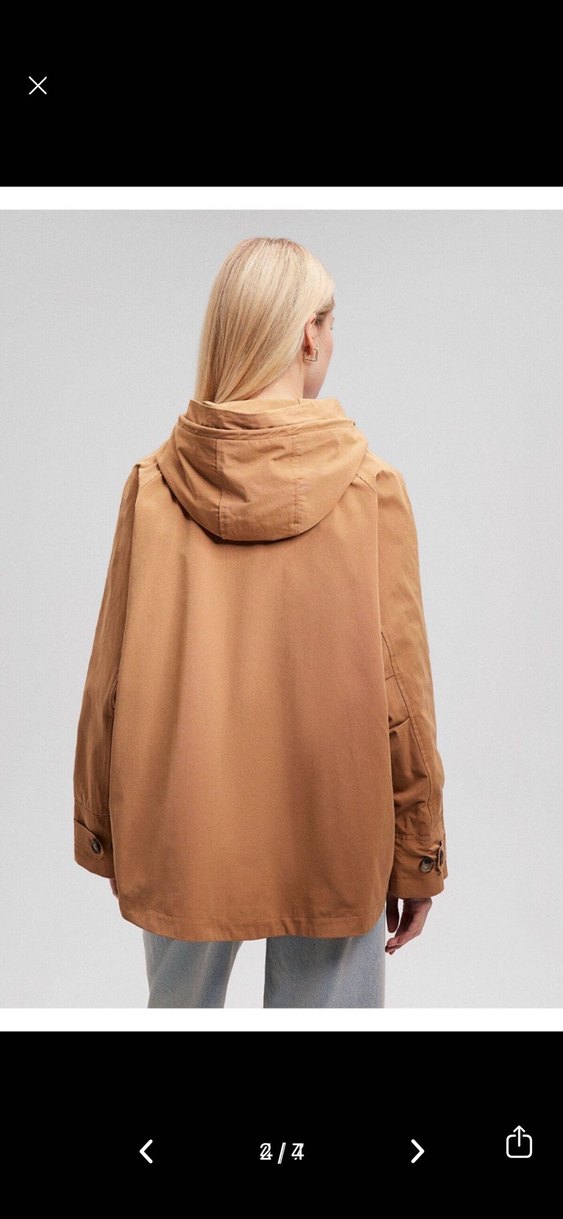 Bej Parlak Midi Kadın Ceket - Görsel 3