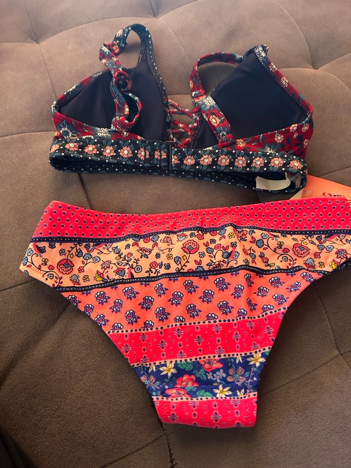 Çiçek Desenli Bohem Dantelli Bikini - Görsel 3