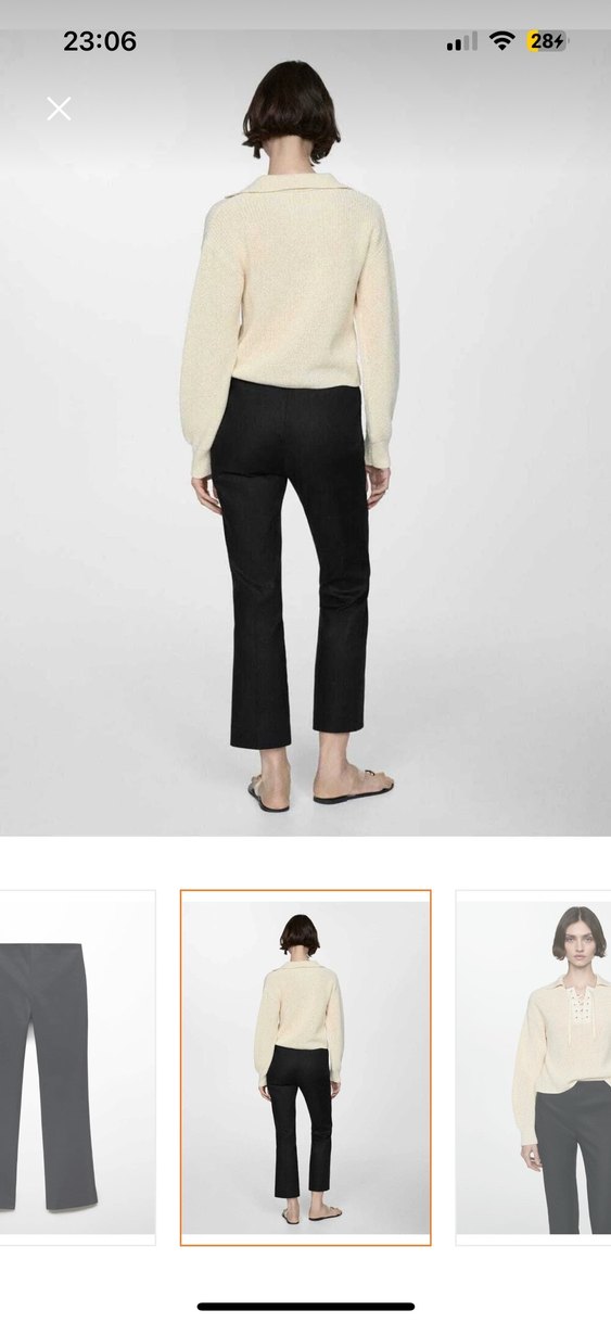 Flare keten pantalon - Görsel 2