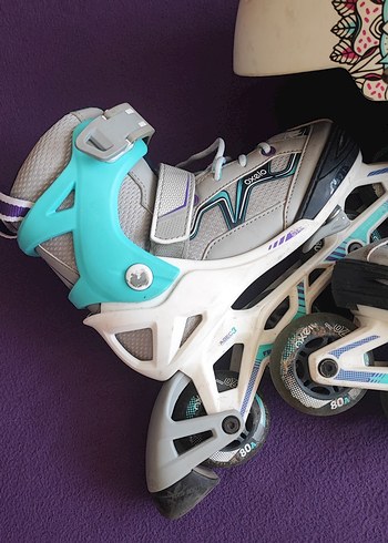 tek ebat Beden mor Renk Decathlon Oxelo Çocuk Paten ve Kask