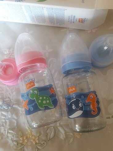 Baby Plus Cam 125ml x2 adet +2adet ilave biberon bâşlıgı+ kapağı - Görsel 3