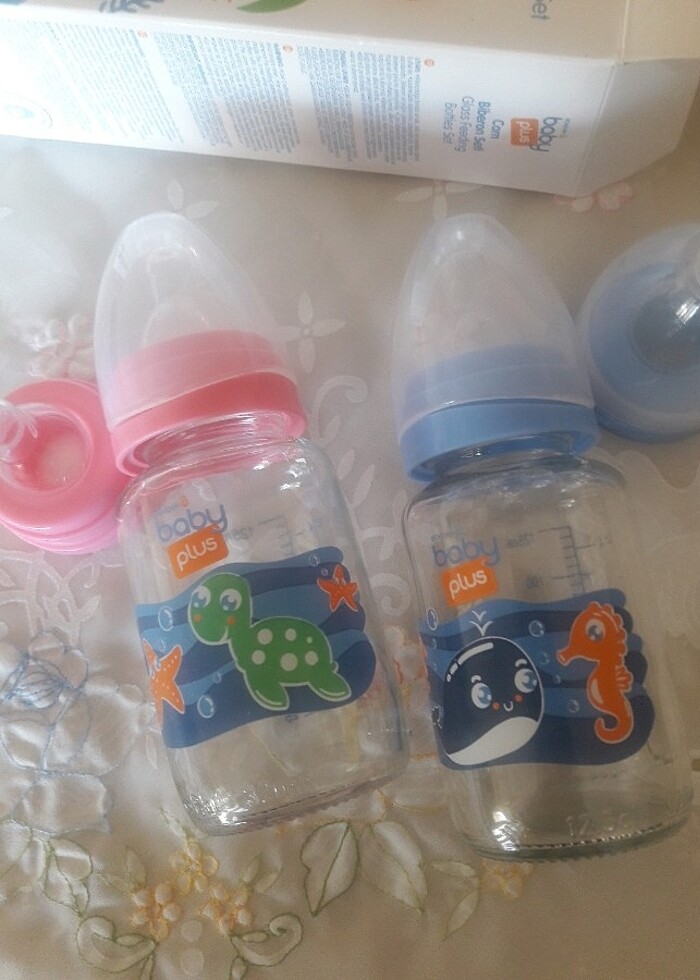 Baby Plus Cam 125ml x2 adet +2adet ilave biberon bâşlıgı+ kapağı - Görsel 3