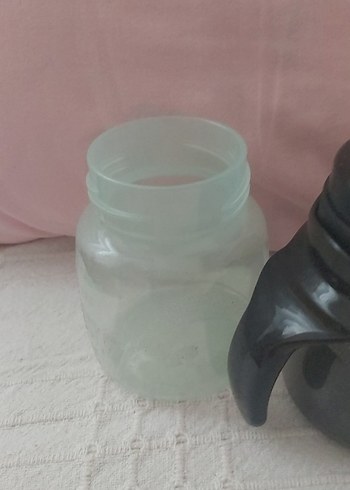 Gri Bebek Biberonu ve Yedek Aksesuarları+Emzik - Görsel 3