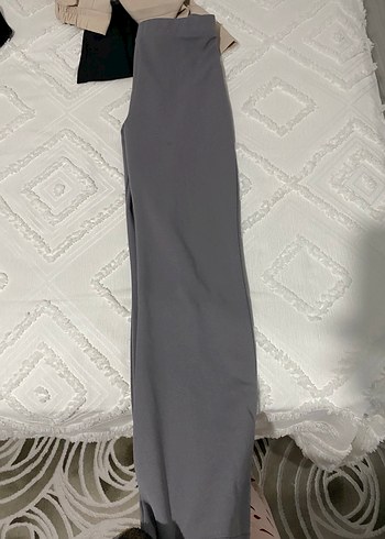 Gri Drapeli Kadın Kumaş Pantolon - Görsel 3