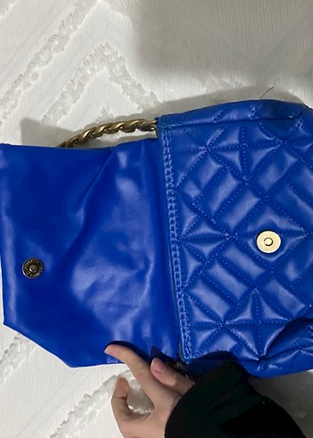 Zincir Detaylı Mavi çanta - Görsel 3