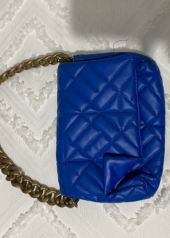 Zincir Detaylı Mavi çanta - Görsel 4