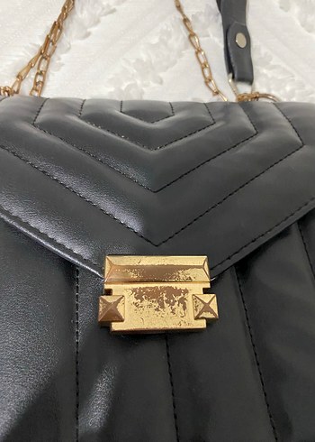 Siyah Deri Kadın Omuz Çantası - Görsel 2