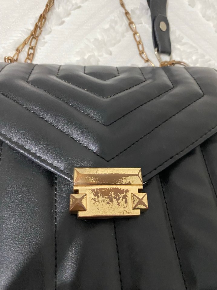 Siyah Deri Kadın Omuz Çantası - Görsel 2