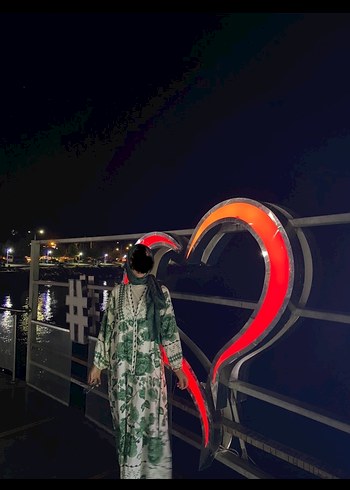 Yeşil Salaş Salaş Uzun Elbise - Görsel 3