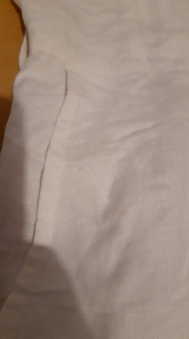 Düğmeli Beyaz Keten Mini Tulum - Görsel 3