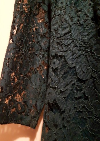 zümrüt yeşili şık kısa abiye - Görsel 3