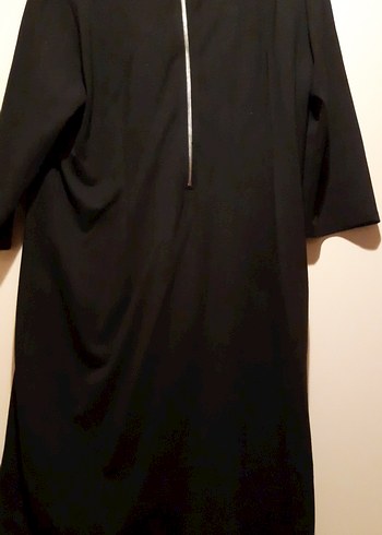 siyah fakir kollu yaka islemeli şik elbise - Görsel 4