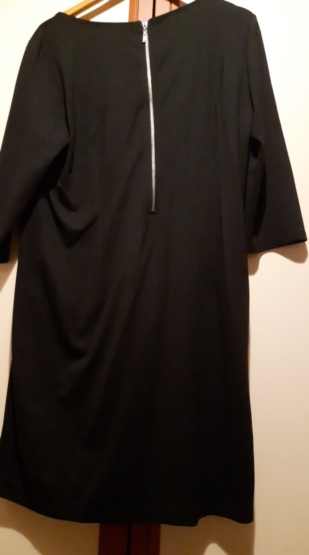 siyah fakir kollu yaka islemeli şik elbise - Görsel 4