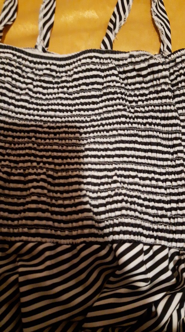 cizgili maxi askili elbise - Görsel 2