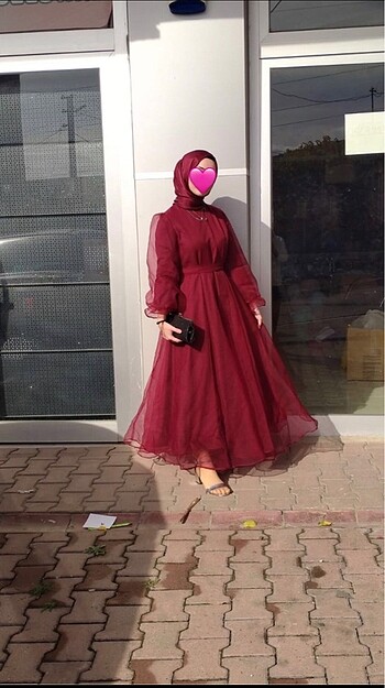 bordo prenses abiye
