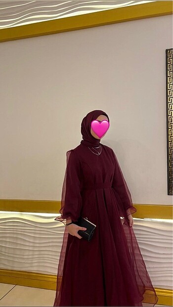 38 Beden bordo Renk bordo prenses abiye