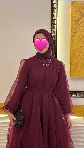 38 Beden bordo prenses abiye