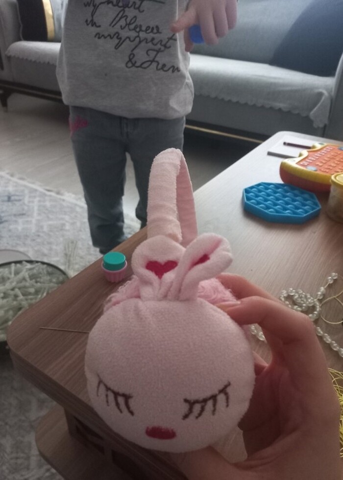 Pembe tavşanlı kulaklık  - Görsel 2