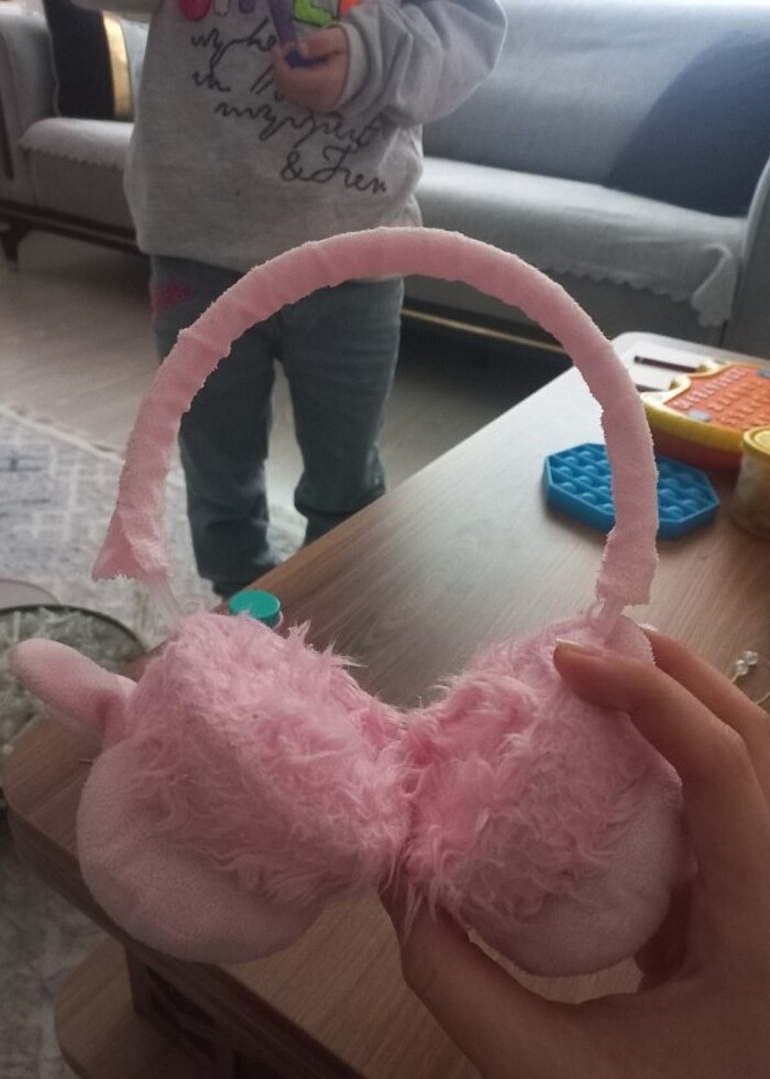 Pembe tavşanlı kulaklık  - Görsel 3