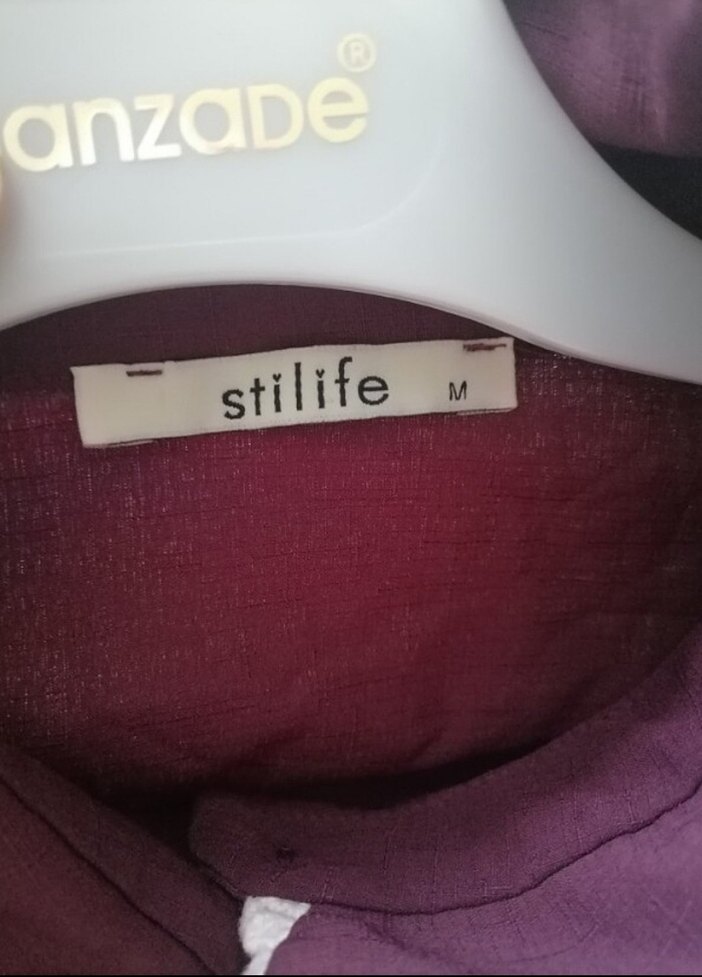 Patlıcan Moru Düğmeli Uzun Kadın Elbise - Görsel 3