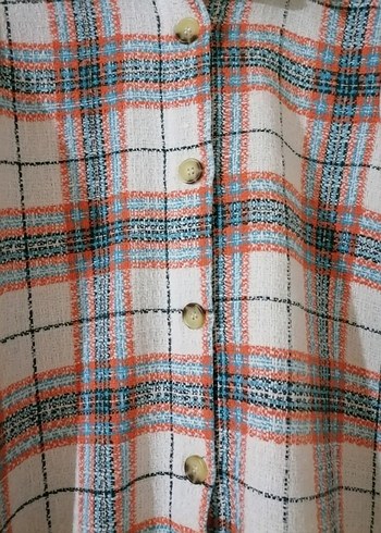 Kadın Çok Renkli Ekose Uzun Kollu Gömlek - Görsel 6