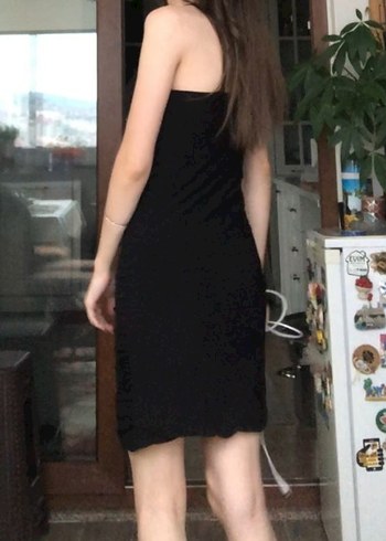 Siyah Pilili Uzun Askılı Gotik Abiye Elbise - Görsel 8