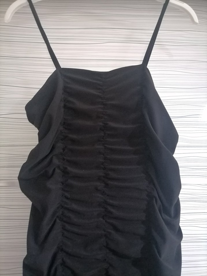 Siyah Pilili Uzun Askılı Gotik Abiye Elbise - Görsel 3