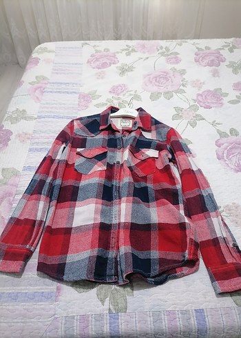 Düğmeli Uzun Kollu Kırmızı Ekose Gömlek - Görsel 5