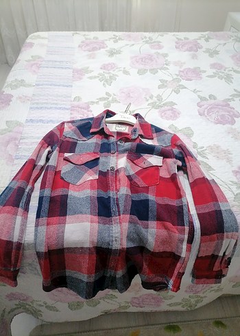 Düğmeli Uzun Kollu Kırmızı Ekose Gömlek - Görsel 6