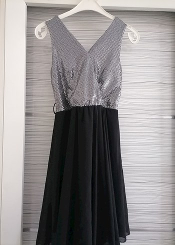 Gümüş siyah elbise - Görsel 2