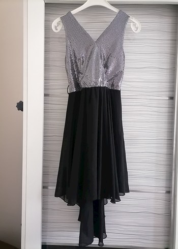 Gümüş siyah elbise - Görsel 4