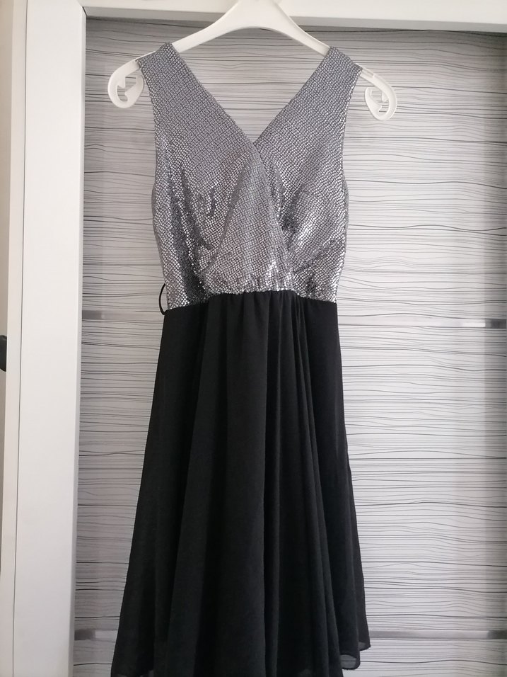 Gümüş siyah elbise - Görsel 2
