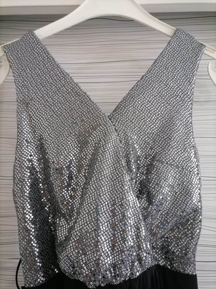 Gümüş siyah elbise - Görsel 3