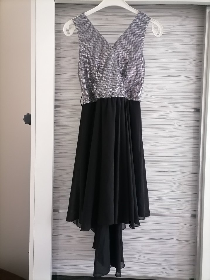 Gümüş siyah elbise - Görsel 4