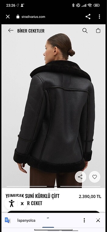 34 Beden siyah Renk Biker ceket stradivarius