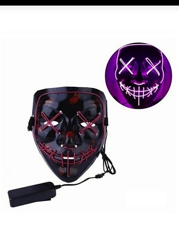  Hallowen Led Işıklı Neon Maske 3 Modlu 