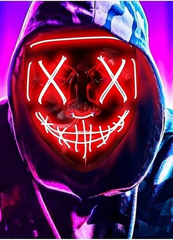 Hallowen Led Işıklı Neon Maske 3 Modlu 