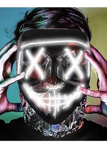 Hallowen Led Işıklı Neon Maske 3 Modlu 