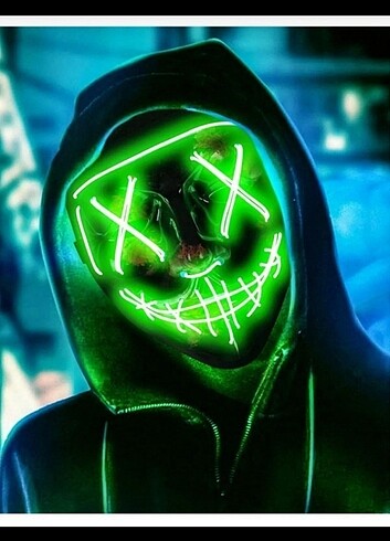  Hallowen Led Işıklı Neon Maske 3 Modlu 