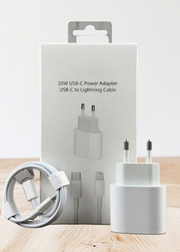 iPhone Beyaz Şarj Adaptörü ve Kablo 20w lightning uclu - Görsel 4