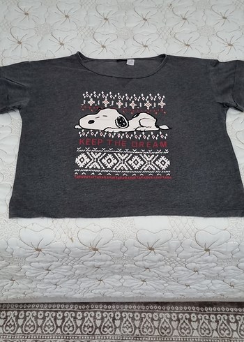 Gri Rahat Pamuklu Hamile Tişörtü - Görsel 2