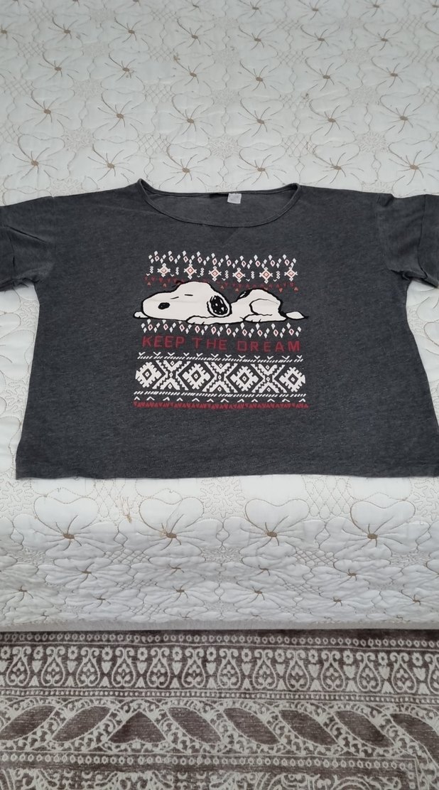 Gri Rahat Pamuklu Hamile Tişörtü - Görsel 2