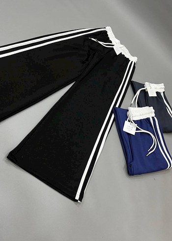 Kadın Mavi Elastik Bel Spor Kumaş Pantolon